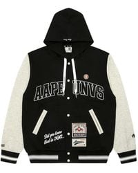 Aape By A Bathing Ape - Moonface Hooded Baseball Jacket - Lyst