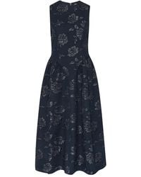 ROTATE BIRGER CHRISTENSEN - Vestido Midi Con Motivo Floral En Jacquard - Lyst