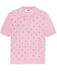MSGM - Studded Polo Shirt - Lyst