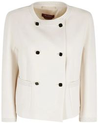 Max Mara - Double-Breasted Contrast-Stitched Jacket - Lyst