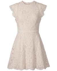 Valentino Garavani - Lace-Overlay Cap-Sleeve Mini Dress - Lyst