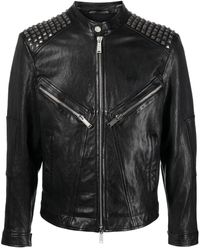 DSquared² - Studded Leather Biker Jacket - Lyst