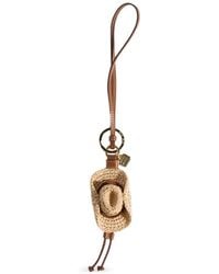 Miu Miu - Raffia And Leather Key Ring Trick - Lyst