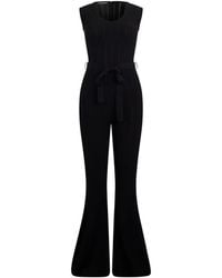 Alberta Ferretti - Ribbed Belted Jumpsuit - Lyst