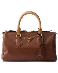 Prada - Small Leather Top-Handle Bag - Lyst