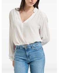 Liu Jo - Blouse Met Manchetten En V-Hals - Lyst