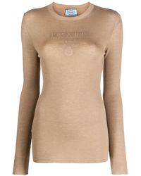 Prada - Intarsien-Pullover mit Logo - Lyst