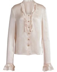 Alberta Ferretti - Ruffled Buttoned Shirt - Lyst