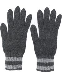 Pringle of Scotland Guantes Marl Tuck con costuras - Gris