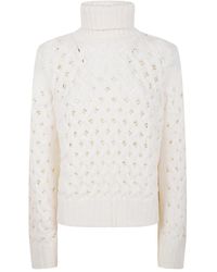 P.A.R.O.S.H. - P. A.R. O.S. H. Turtle Neck Basket Stitch Sweater - Lyst