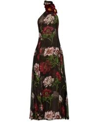 Oscar de la Renta - Vestido de fiesta largo con estampado floral y una sola manga - Lyst