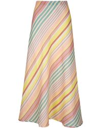 Zimmermann - Halliday Striped Linen Maxi Skirt - Lyst