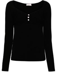 Liu Jo - Crystal-embellished Cut-out Knitted Top - Lyst