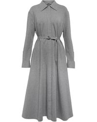 Norma Kamali - Long-Sleeve Belted Midi Dress - Lyst