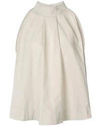 Rabens Saloner - Blouse Met Hoge Hals - Lyst