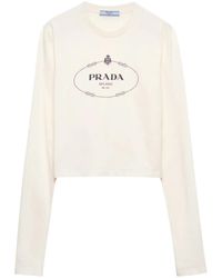 Prada - Jersey T-Shirt Met Print - Lyst