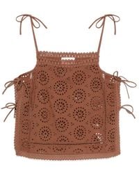 MC2 Saint Barth - Stephie Broderi-Anglaise Tie-Fastening Top - Lyst