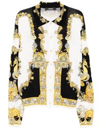 Versace - Coral Theatre Seidenstrickhemd - Lyst