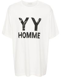 Yohji Yamamoto - T-Shirt mit Logo-Print - Lyst