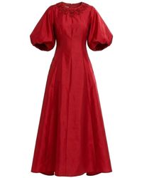 Baruni - Jawher Bead-Embellished Puff-Sleeve Maxi Gown - Lyst