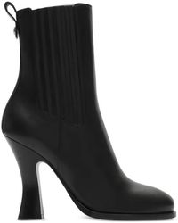 Burberry - Leather Pillar Ankle Boots - Lyst
