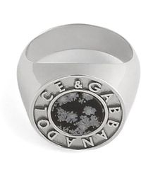 Dolce & Gabbana - Stone-Detail Logo Ring - Lyst