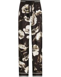 Dolce & Gabbana - Poppy- Silk Twill Trousers - Lyst