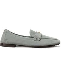 Tory Burch - Logo-plaque Suede Loafers - Lyst