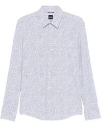 BOSS - Micro-Patterned Long-Sleeve Shirt - Lyst