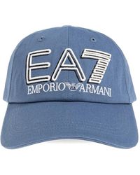 EA7 - Logo-Embroidered Cotton Baseball Cap - Lyst