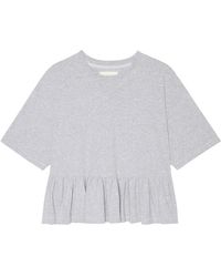 The Great - Ruffled Peplum T-Shirt - Lyst