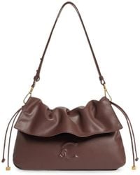 Coccinelle - Lidia Logo-Embossed Ruched-Flap Shoulder Bag - Lyst
