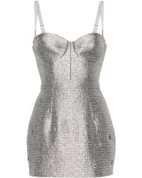 Elisabetta Franchi - Lurex Tweed Mini Dress - Lyst