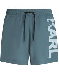 Karl Lagerfeld - Short De Bain À Logo Imprimé - Lyst