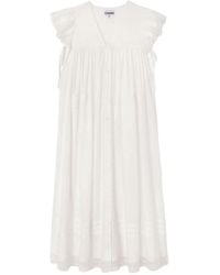 Ganni - Lace-Trim Ruffled Dress - Lyst