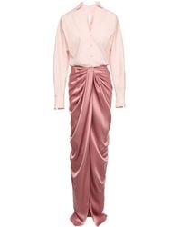 V:PM ATELIER - Corynna Draped Satin-Panel Maxi Dress - Lyst