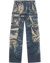 DIESEL - P-Hugh Crease-Effect Cargo Trousers - Lyst