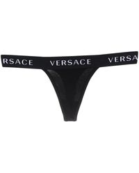 Versace - Logo Waistband Thong - Lyst