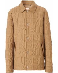 Burberry - Logo-quilted Wool Cashmere Shirt Jacket - Lyst