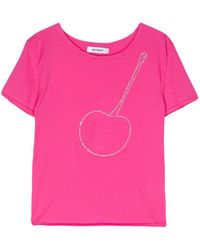 GIMAGUAS - Cherry Rhinestone-embellished T-shirt - Lyst