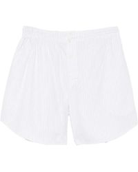 Hed Mayner - Pinstripe-Pattern Curved-Hem Shorts - Lyst