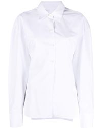 Alexander Wang - Panelled Cotton Poplin Shirt - Women's - Cotton/elastane/polyamide - Lyst
