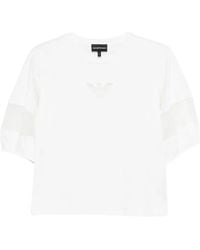 Emporio Armani - Logo-Appliqué Short-Sleeve T-Shirt - Lyst