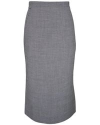 Akris - Checked Midi Skirt - Lyst