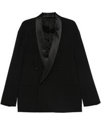 Giorgio Armani - Doppelreihiger Anzug mit Satinrevers - Lyst