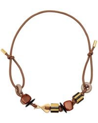 Ami Paris - Grand Collier Ami De Cœur En Cuir À Perles - Lyst