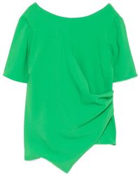 Kaos - Asymmetric Draped-Detail Blouse - Lyst