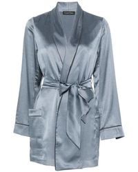 Carine Gilson - Satin-Finish Belted Robe - Lyst
