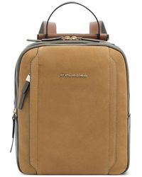 Piquadro - Suede Leather Backpack - Lyst