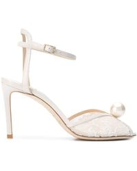 Jimmy Choo - Sacora 85 Lace Leather Sandals - Lyst